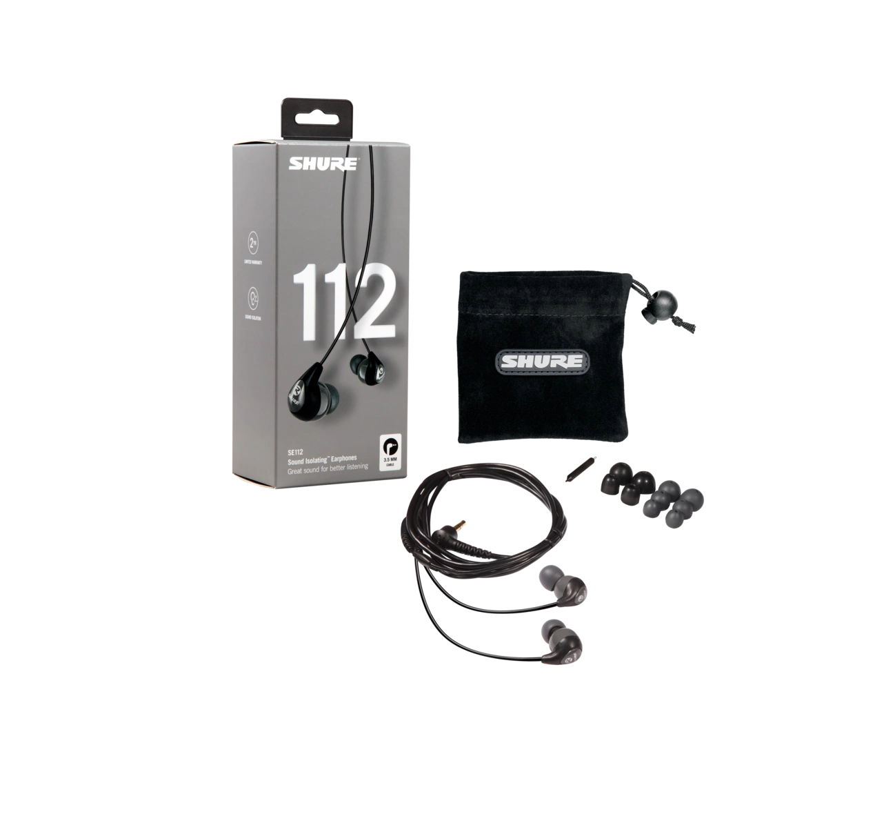 Shure SE112 -nappikuulokkeet, harmaa