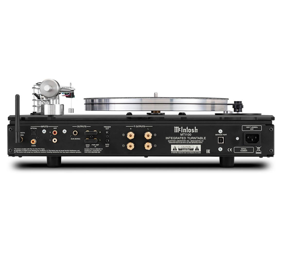 McIntosh MTI100 yhdistelmä-levysoitin takapaneeli