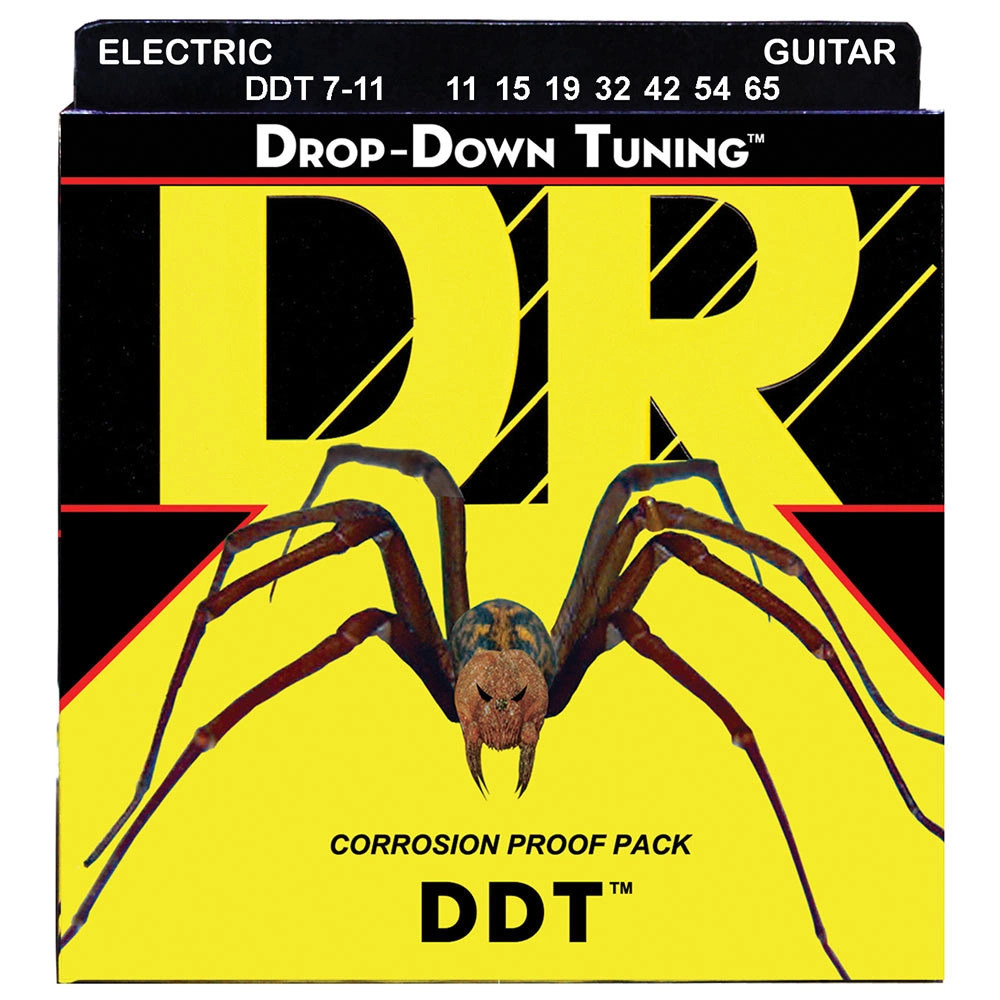 DR Strings Drop-Down Tuning DDT7-11 7-kielisen sähkökitaran kielisarja, 11-65