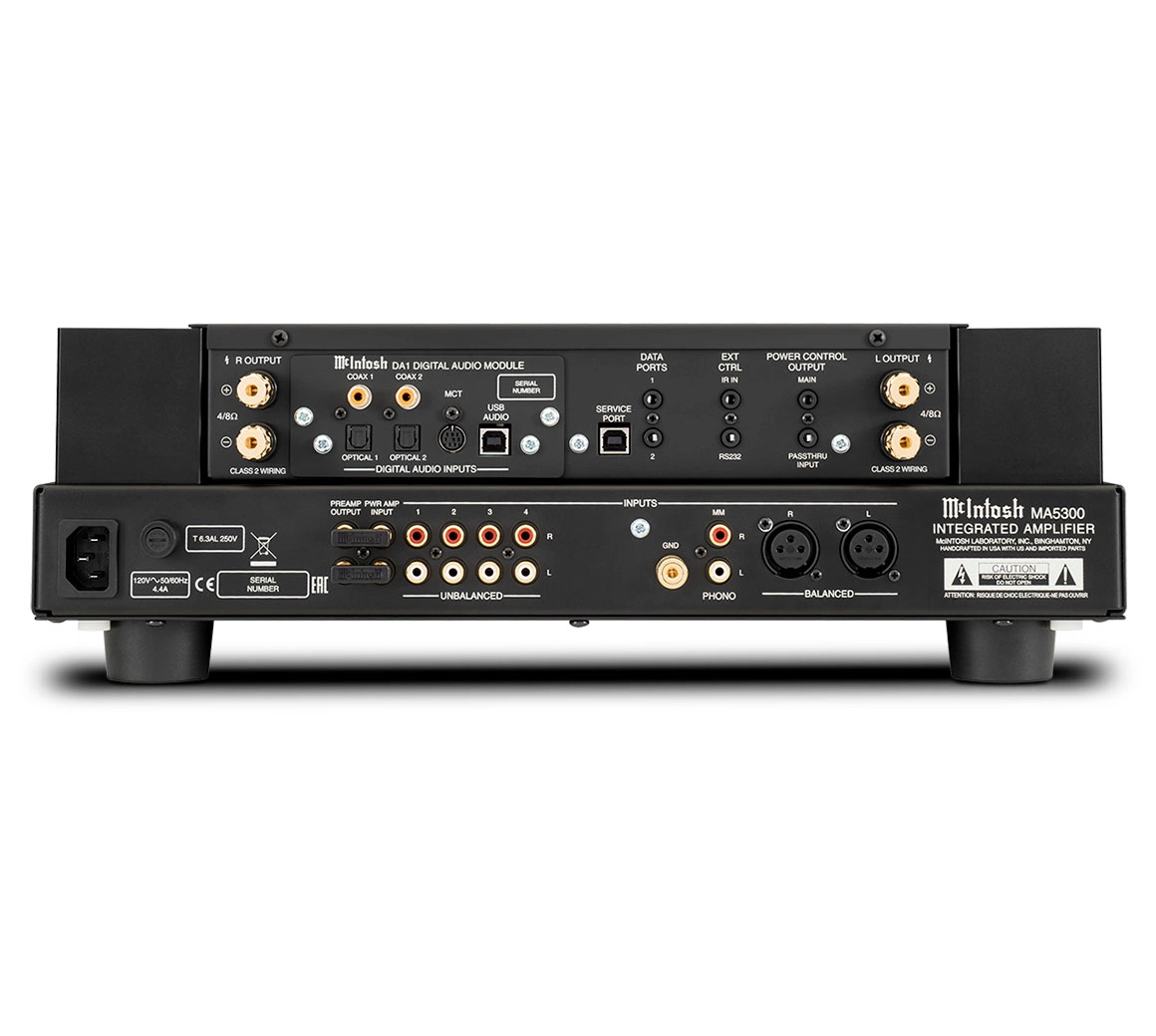 McIntosh MA5300 integroitu vahvistin, takapaneelin liitännät