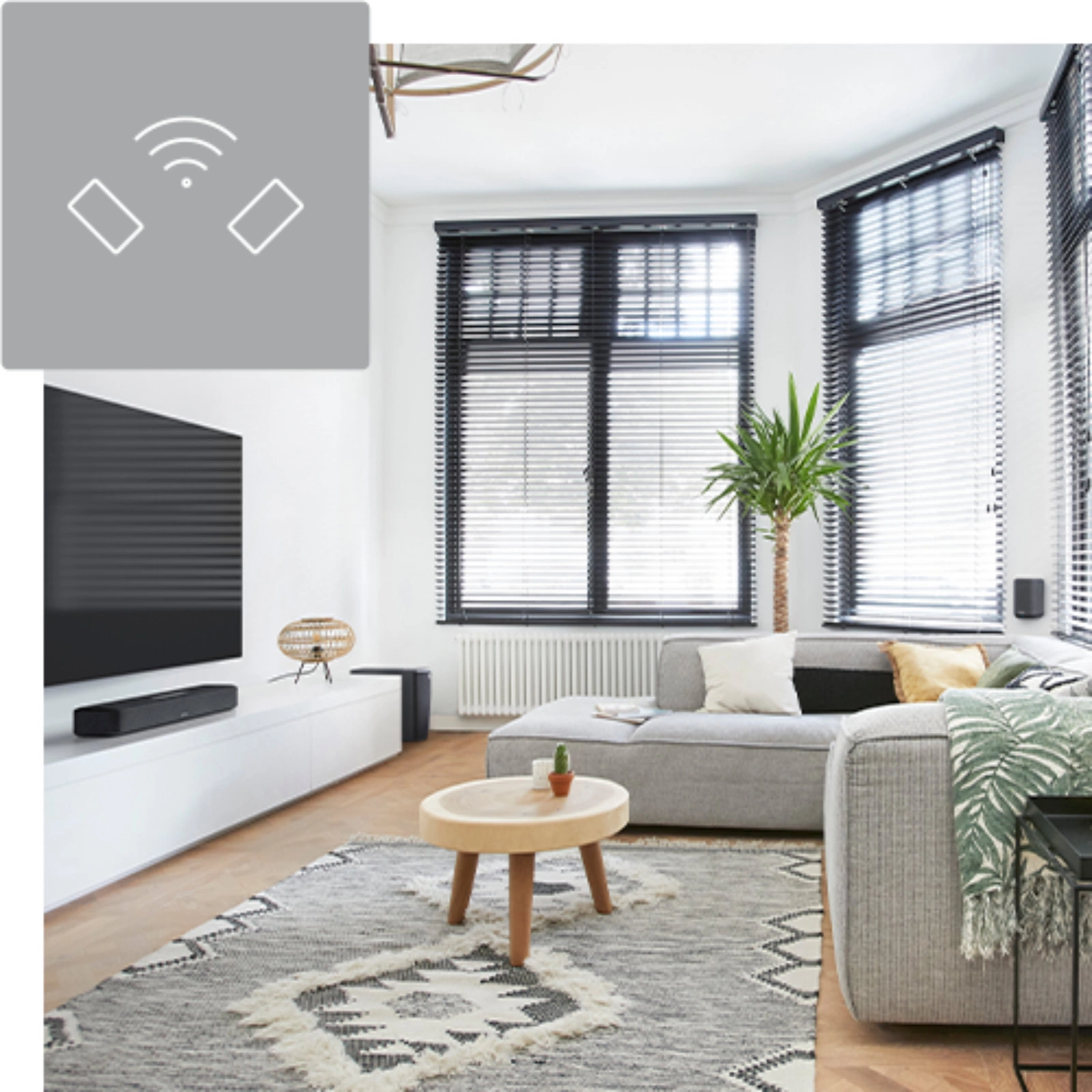 Denon Home SB550 soundbar optiona takakaiuttimet