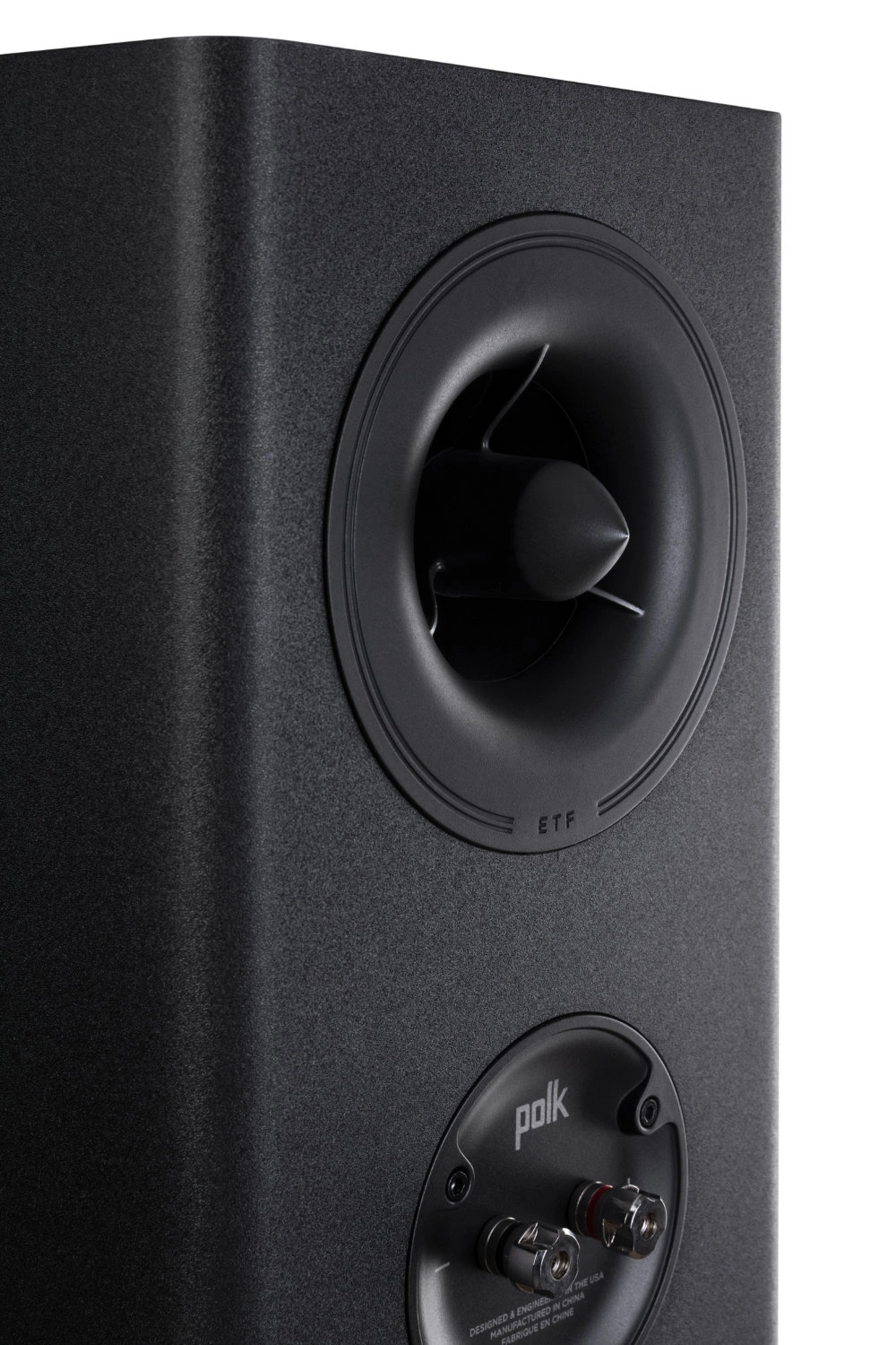 Polk Audio R100 jalustakaiutin, musta takalevy