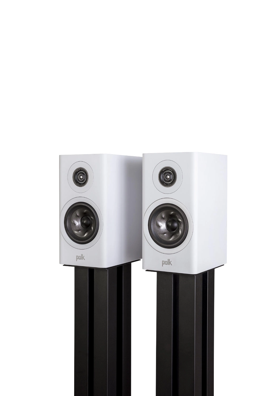 Polk Audio R100 jalustakaiutin, valkoinen ilman etukangasta