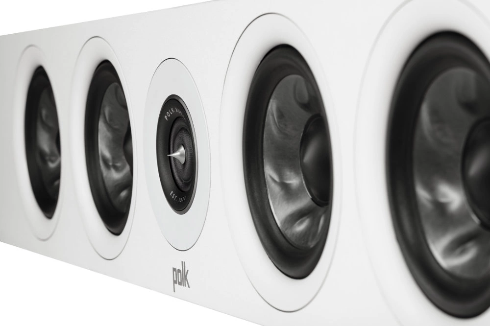 Polk Audio R350 LCR-kaiutin, valkoinen detalji