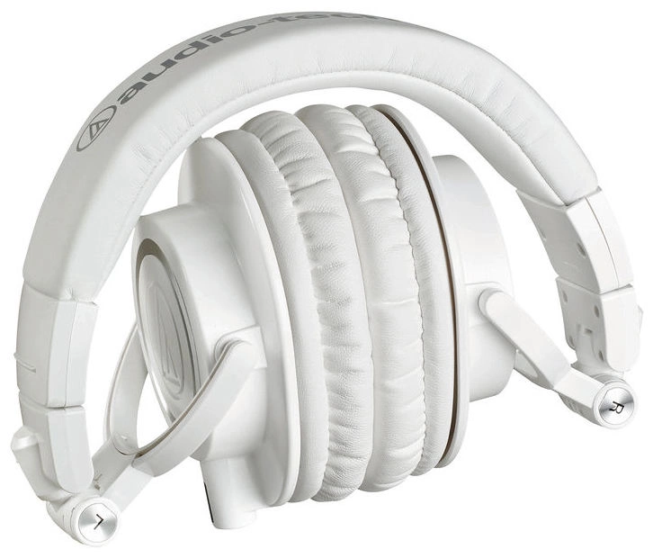 Audio-Technica ATH-M50X studiomonitorikuulokkeet, valkeat taitettu
