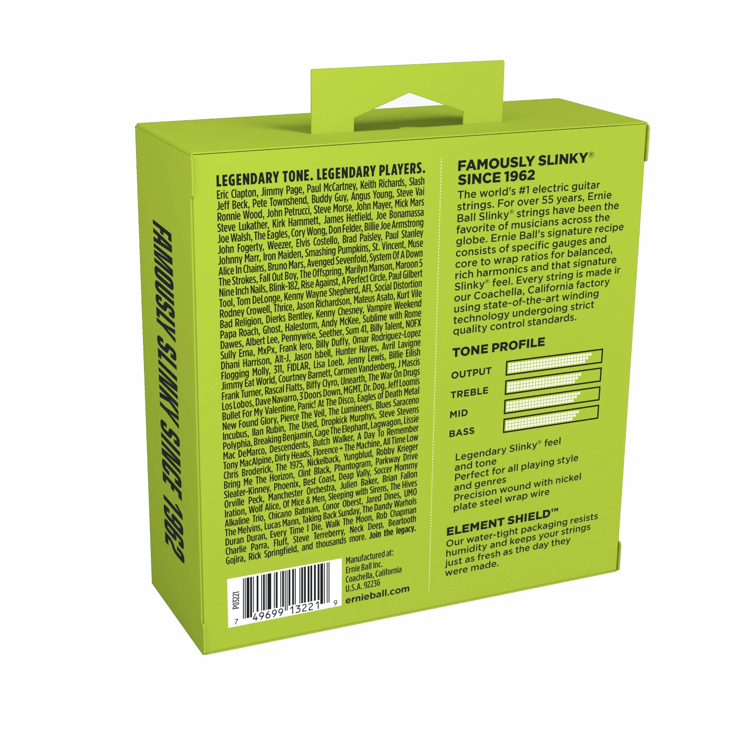 Ernie Ball EB-3221 3-pack Regular Slinky sähkökitaran kielisetti takapuoli