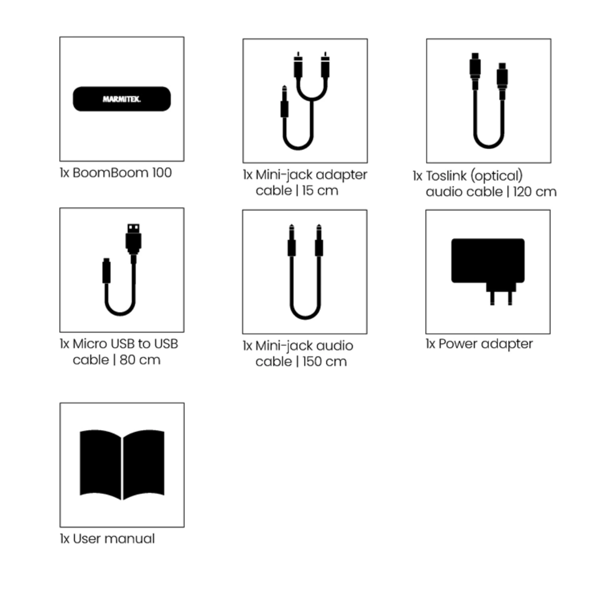 Marmitek BoomBoom 100 Bluetooth aptX vastaanotin / lähetin toimitussisältö