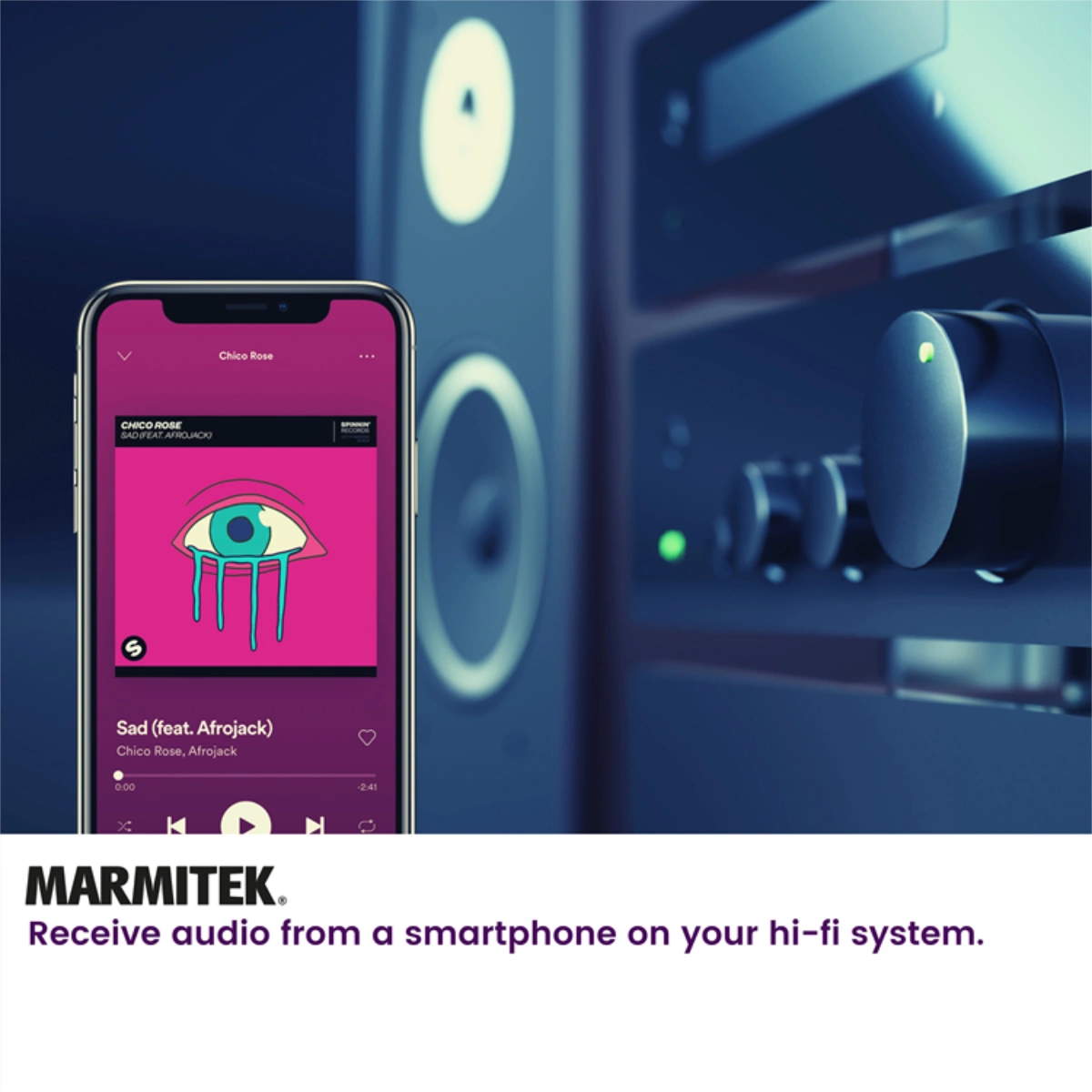 Marmitek BoomBoom 80 Bluetooth-vastaanotin musiikkia hifijärjestelmään