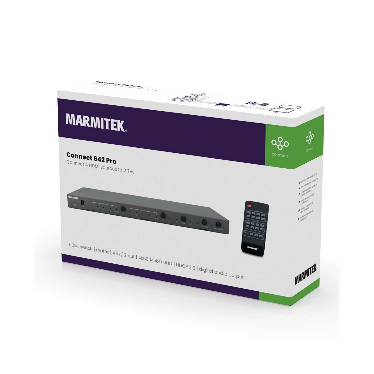 Marmitek Connect 642 Pro HDMI-matriisikytkin pakkaus