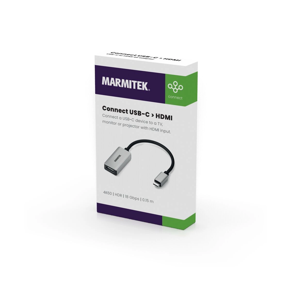 Marmitek Connect USB-C > HDMI adapteri pakkaus