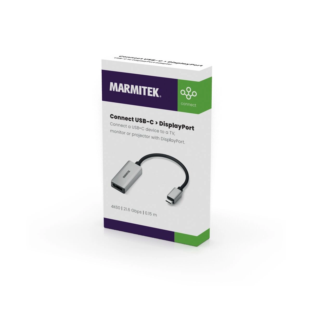 Marmitek Connect USB-C > Display Port adapteri pakkaus