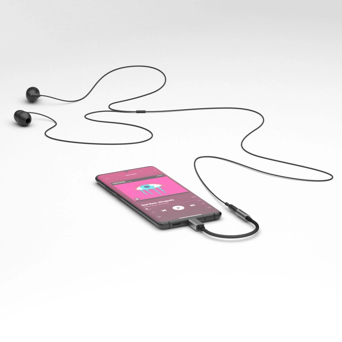 Marmitek Connect USB-C > Audio 3.5mm -adapteri puhelimen kanssa