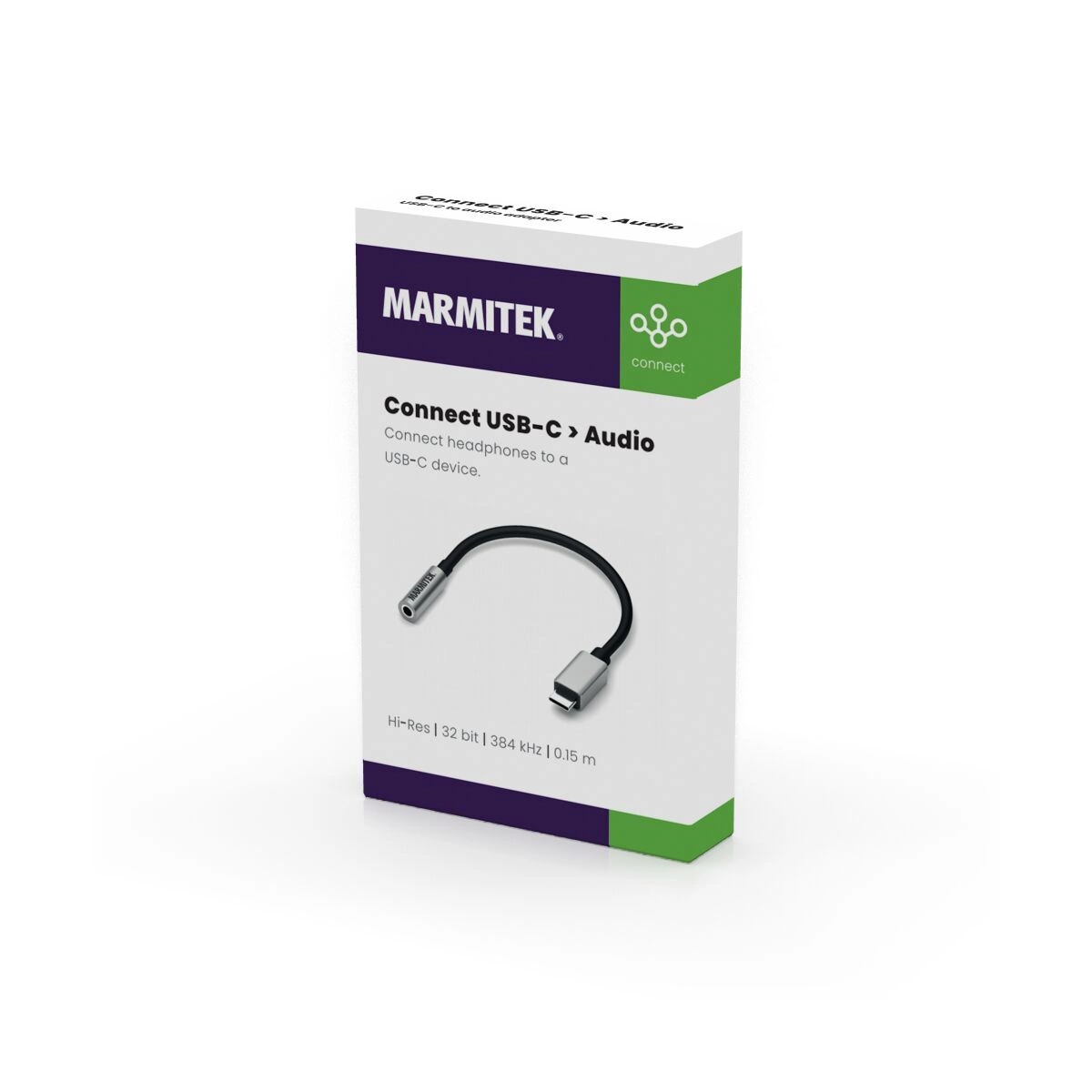 Marmitek Connect USB-C > Audio 3.5mm -adapteri pakkaus