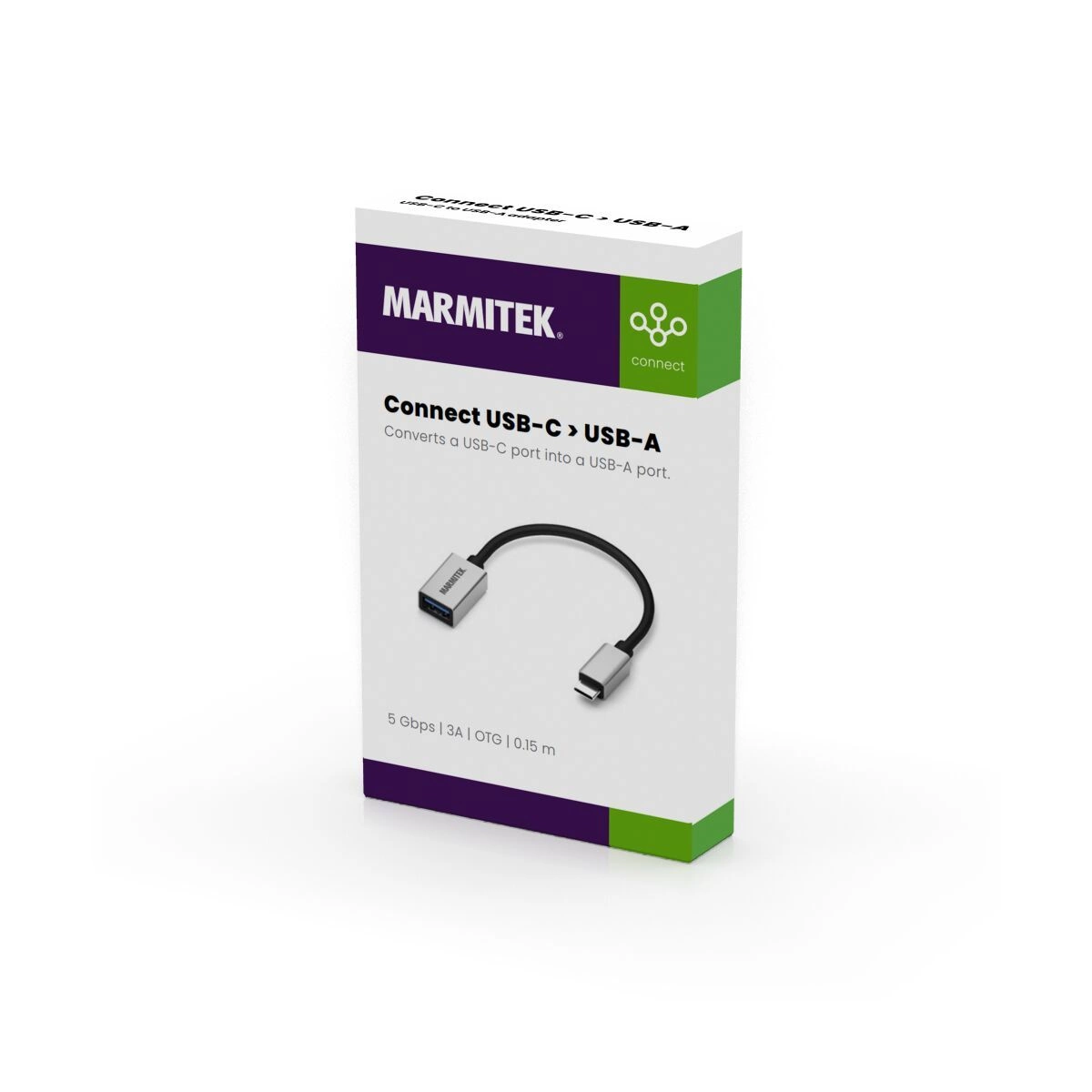 Marmitek Connect USB-C > USB-A -adapteri pakkaus
