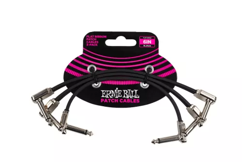 Ernie Ball EB-6221 Flat Ribbon Patch Cable 15cm 3-pack kaapelisetti, musta 88805f75739e2ed7f.jpg