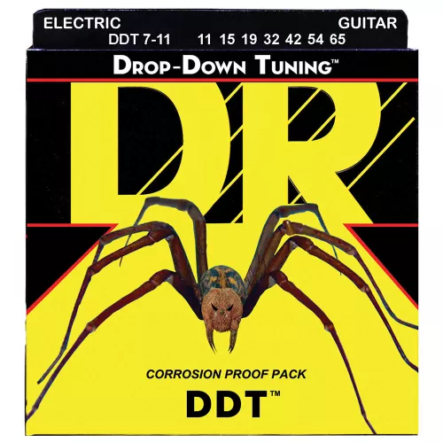 DR Strings Drop-Down Tuning DDT7-11 7-kielisen sähkökitaran kielisarja, 11-65