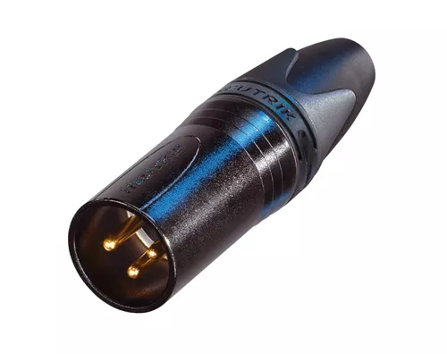 Neutrik NC3MXX-B gold-plated male XLR connector, black