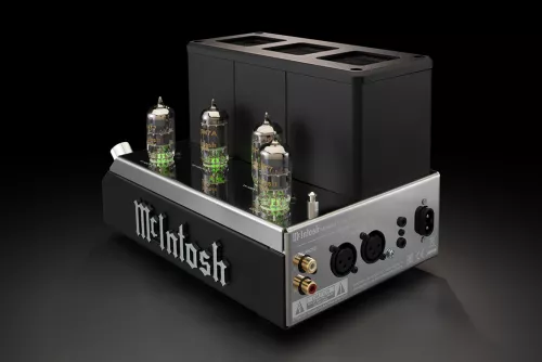 McIntosh MHA200 putkikäyttöinen kuulokevahvistin takakulmasta tummalla taustalla ilman putkien suojakehikkoa 1073660196447b3db6.jpg