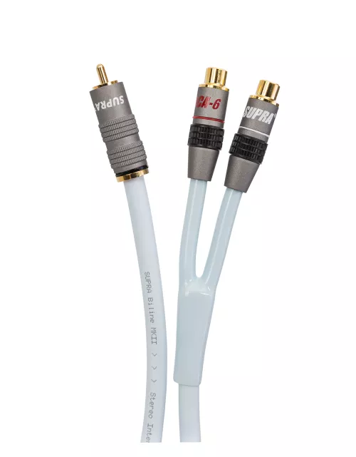 Supra Y-Link RCA Y-cable, 1m 2f, white