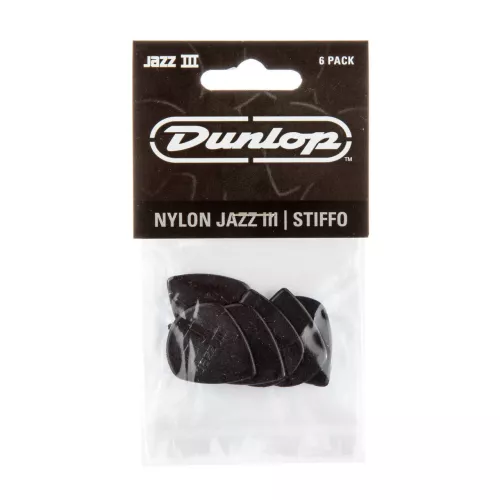 Dunlop NYLON JAZZ III STIFFO musta plektra, 6kpl pakkaus dunlop-jazz-iii-stiffo-black-6pc-06a8c48c89f12c.jpg