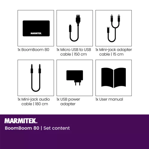 Marmitek BoomBoom 80 Bluetooth-vastaanotin toimitussisältö 118616149dd823facf.jpg