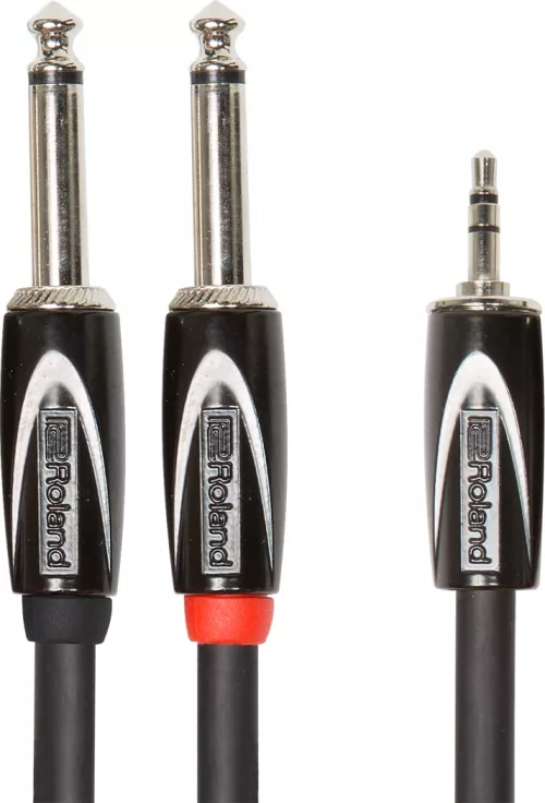 Roland 2 x 6,3 mm mono uros - 3,5 mm stereo uros -audiokaapeli
