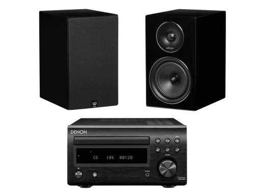 Denon RCD-M41 + Wilson EL-4 mini hi-fi system, black