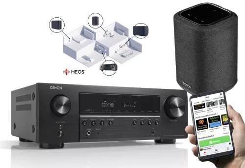 Denon multiroom starter package AVR-S670H + Home 150 NV loudspeaker, black
