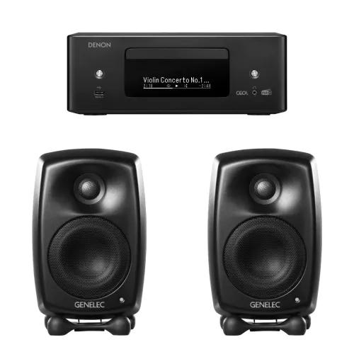 Stereo set Denon RCD-N12 + Genelec G Two, black