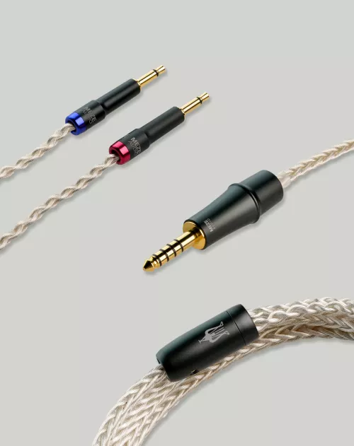 Premium mono 3.5 mm - 4.4 mm balanced PCUHD headphone cable, silver plated