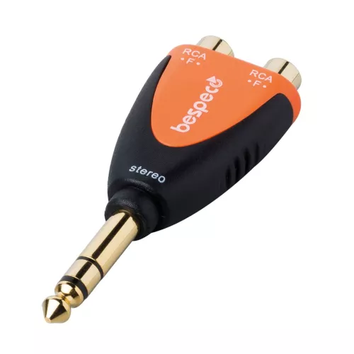 Bespeco SLAD370 6.3 mm stereo jack - 2 x RCA adapter