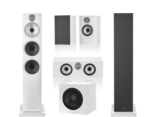 B&W 600-series 5.1 speaker set, white