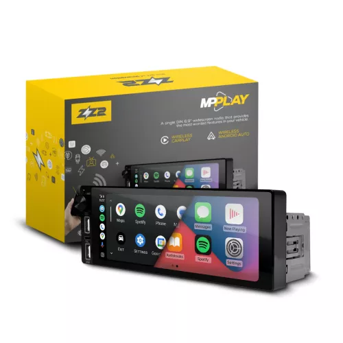 ZZ2 MPPLAY 1-DIN soitin 6.8" näytöllä, Apple CarPlay ja Android Auto
