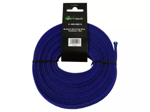 4Connect nylon braided sleeve, blue 12/25mm