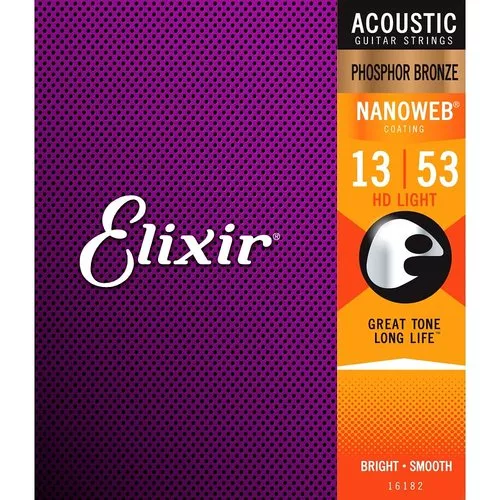 Elixir Nanoweb Phosphor Bronze HD Light 13-53 acoustic guitar string set